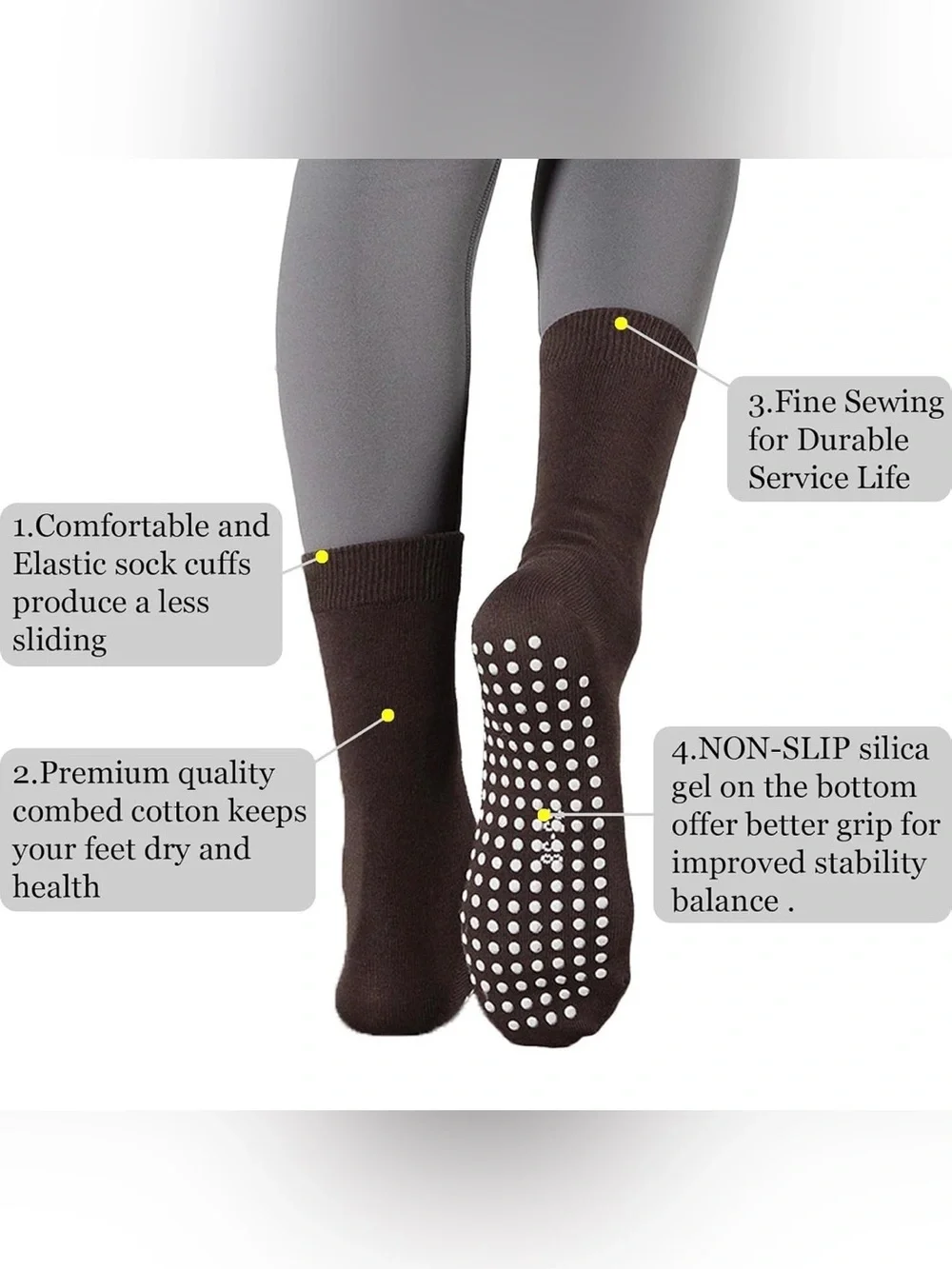 Black Crew Non-Slip Athletic Socks with White Double Stripes NIP 3-5 Pairs